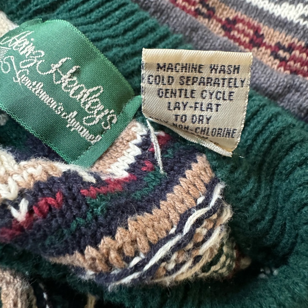 Vintage Heinz Healey’s Men’s Cotton Sweater Textured Patterned Holiday. Sz L/EUC - Picture 5 of 9